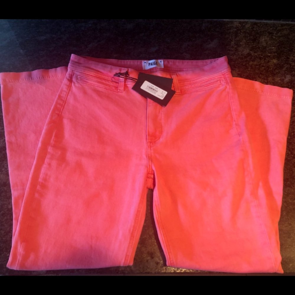 PAIGE "Colette Crop Flare" Pink Jeans